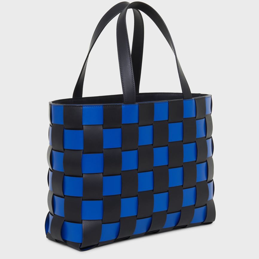 Women's Mansur Gavriel Upcycled Woven Tote Bags Blue / Black | AU 6092UF